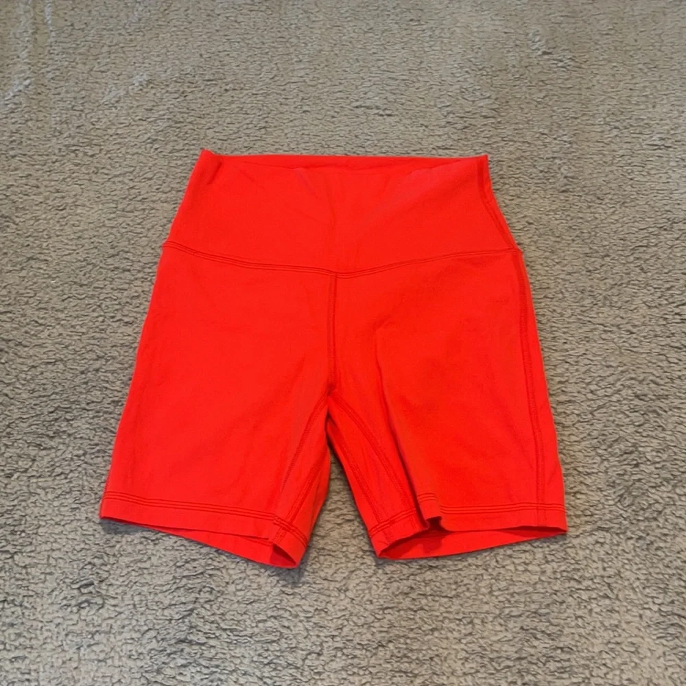 Lululemon double Align High-Rise Short 6"  color orange red size 6_2
